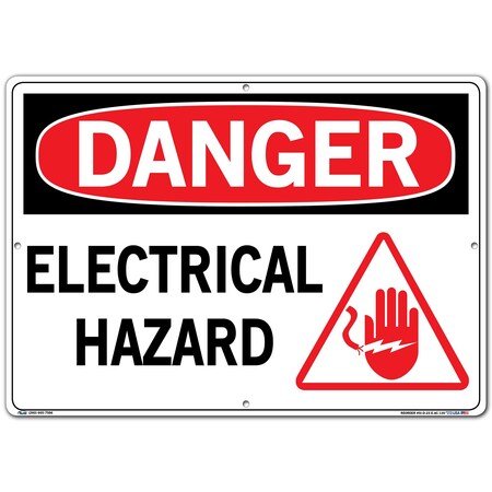 Vestil Sign, Danger, 20.5x14.5", Alum Comp, .130, SI-D-23-E-AC-130 SI-D-23-E-AC-130